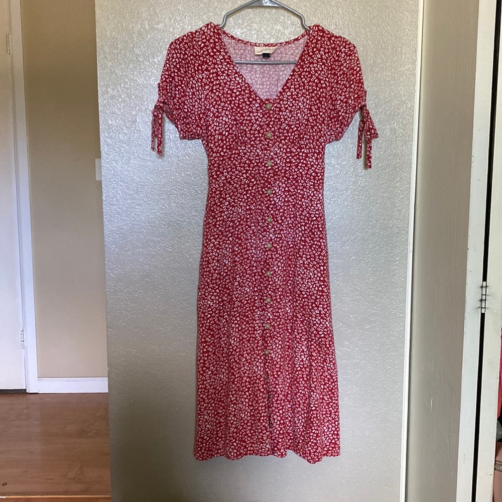 Red flowery dress